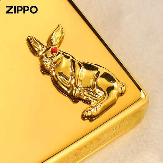 
ZIPPO EDGE lighter genuine gold-plated 18K zodiac rabbit year limited Valentine's Day gift Zhibao gift 18k gold-plated rabbit-stand-oil-free dy9902tz