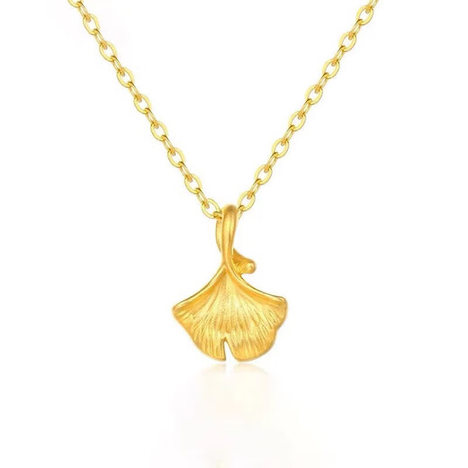 RSRDDY old Phoenix Gold Store same style 999 zirconium necklace women's pendant new year color gold clavicle chain 18k gold Sansheng apricot necklace