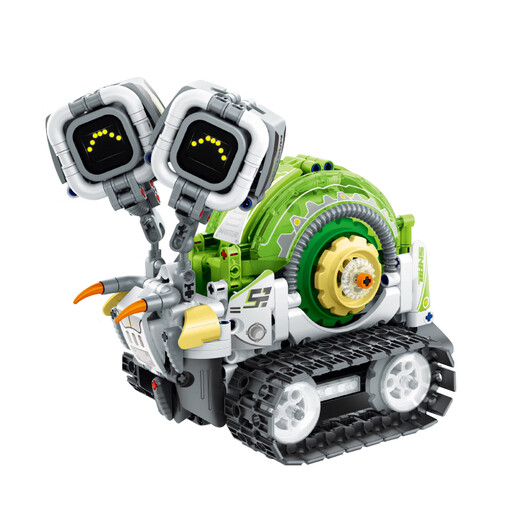 Wanzhis neues digitales Display mechanische Schneckenprogrammierung Roboter Roboter Kinderbaugruppe Elektrische Bausteine ​​Spielzeug 6-12 Jungengeschenke Sanben Smart Dumb Roboter [Remote Control + App-Programmierung] 73015
