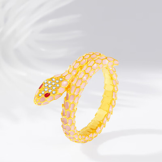Ming Diamond International 18K gold snake ring for girls, snake ring inlaid ring for girl's birth year, birthday gift for girlfriend