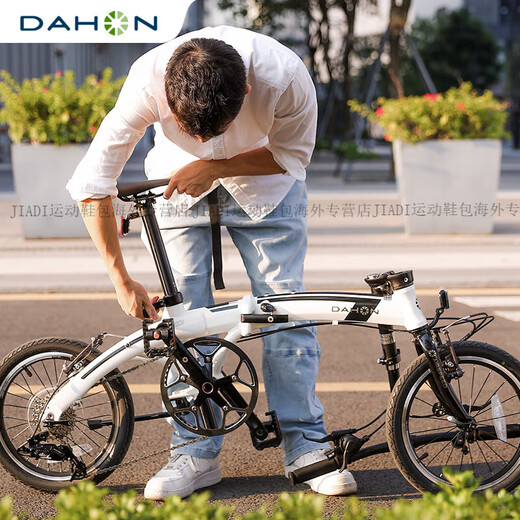 大行（DAHON）16寸迷你超轻9变速折叠自行车学生成人男女式单车PAA694官方正品 AIR云(白) 16英寸 x 16英寸