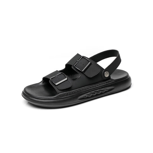 Snguny High-Light Luxury Sandals de marca de lujo 2025 Summer NUEVO VERSATILE VERSATILE SUGLO SOLO PLAYA CAPATOS UTS ANTERIORES ANTERIORES Y COODES NEGRO 9903 44 (270 mm)