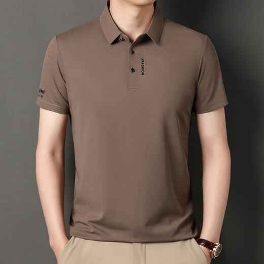 
Playboy high-end ice silk short-sleeved T-shirt for men's summer thin quick-drying cool-sensing polo sweat shirt traceless business casual half-sleeved short 821 military green L 17084A Recommended 120-140Jin [Jin equals 0.5 kg]