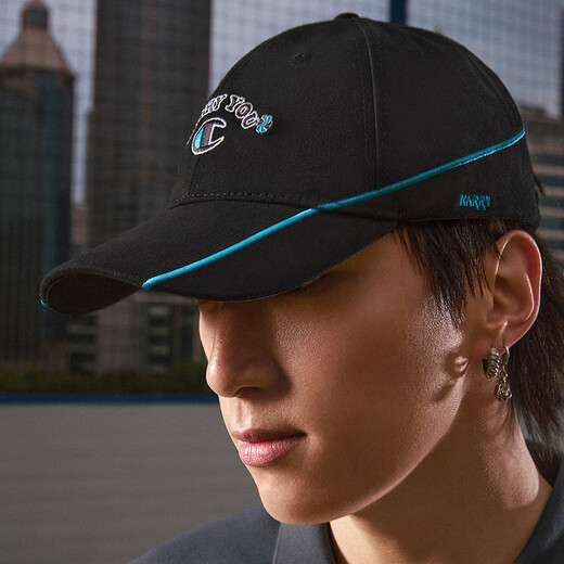Champion【王俊凯联名】冠军棒球帽女2025夏季新款潮牌鸭舌帽男 深黑 均码