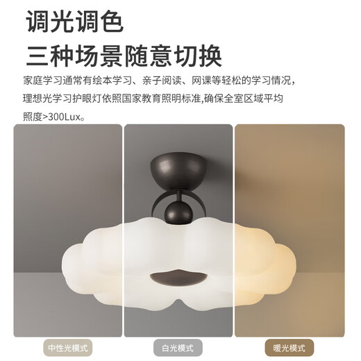 Tiffania 2025 Neues französisches mittelschwerem Stil Schlafzimmer Deckenlampe Neues chinesisches Augenschutz Volles Spektrum Guangdong Zhongshan Lampe M2601-500 Drei-Farben-LED-Doppelschicht Decke
