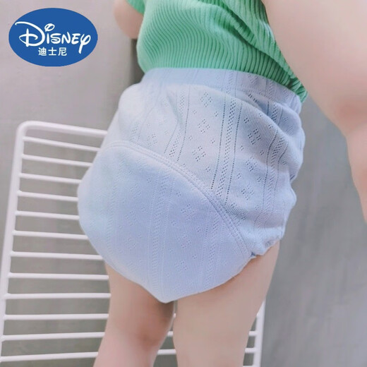 迪士尼（Disney）婴儿尿布裤可洗宝宝尿布兜透气纯棉防漏隔尿裤防水尿布夏季训练裤 白色+粉色+黄色 3条装 S(0-18斤内宝宝)
