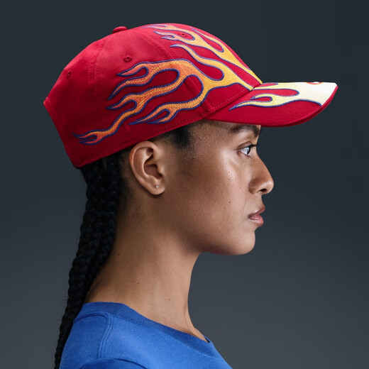耐克（NIKE）官方时尚半硬顶运动帽夏季新款拼接刺绣 CLUB HV6642 687健身红 S/M
