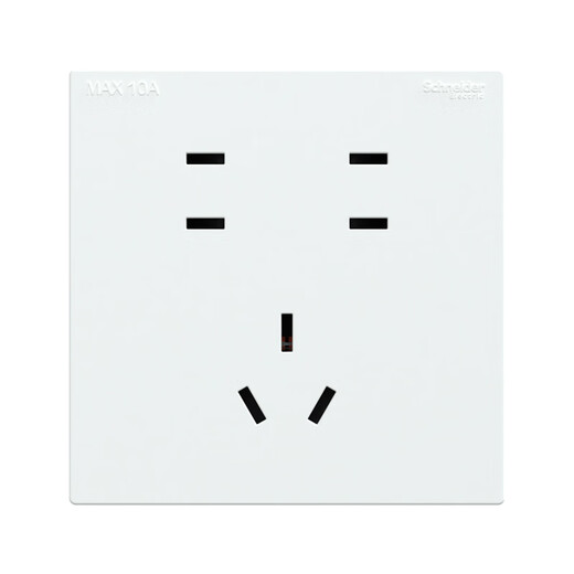 Schneider Electric Seven-hole Socket 86 Concealed Wall Power Switch Socket Panel Boyi Series Qingyi White
