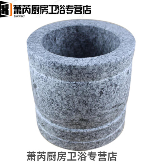 Sailoto large original stone mortar garlic mortar household garlic pounder garlic mortar bluestone grinder manual pound medium diameter 11 cm original stone mortar with lid