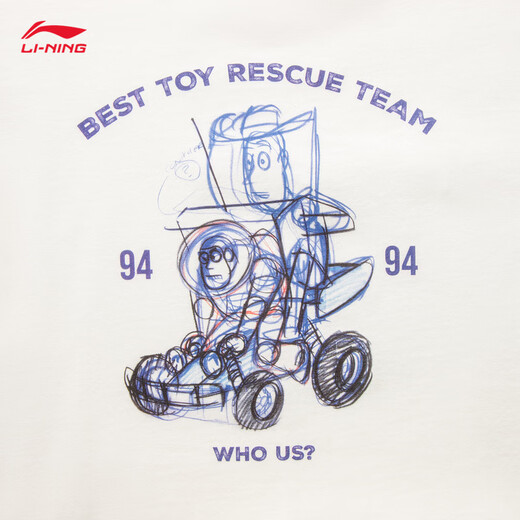 Li Ning Toy Story Jointly Branded Moisture-Wicking Ice-Sensing Short-Sleeved T-Shirt Men's Loose Sports Top AHSV687
