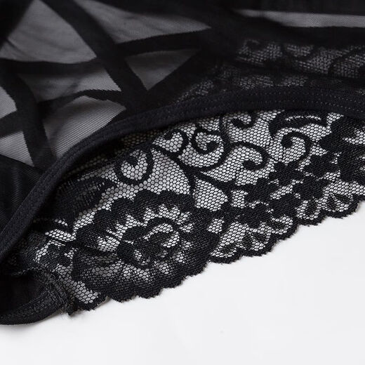 NJSKAKW four-pair black combination underwear women's pure desire ceiling high quality cotton crotch mesh briefs [2]844+533 XL [120-140Jin[Jin equals 0.5 kg]]