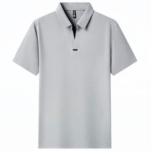 
GY Jinlilai summer ice silk without trace jacquard scissors neck short-sleeved polo shirt men's middle-aged business casual cool T-shirt white 15123 L 50 recommended weight 125-145 Jin [Jin equals 0.5 kg]