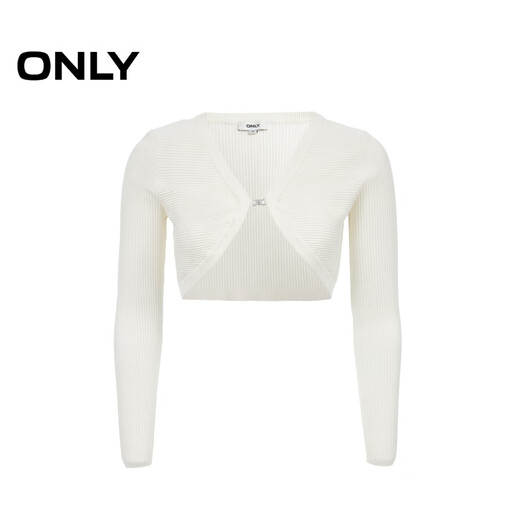 
ONLY2023 new winter style versatile irregular cardigan V-neck short sweater for women 12343A015 A43 cream white M