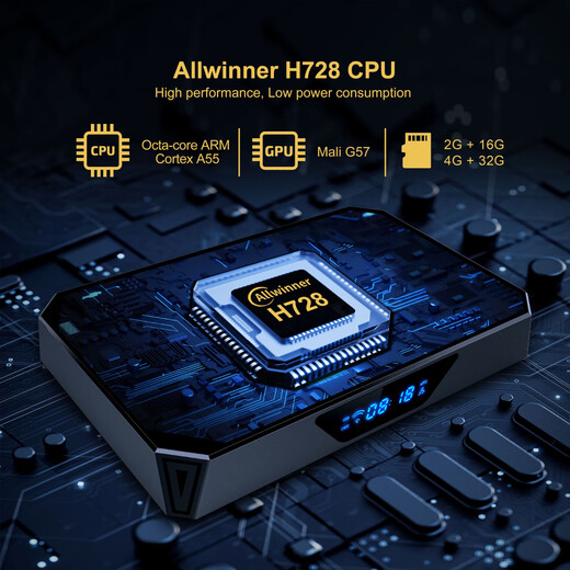 X96Q Pro+ Quanzhi H728 Android14 8K 1000m Netzwerkport WiFi6 Android Box TV -Box 4 GB 32 GB+ Bluetooth -Fernbedienung 1000m