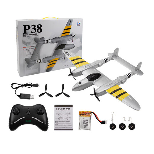 Aeronave de control remoto FX816 transfronterizo FX816 P38 P38 Lightning Fighter Aircraft de ala fija Modelo 2.4G Control remoto Glider