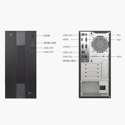 联想（Lenovo）飓风M400 商用办公台式机电脑主机 单主机/含键鼠 定制：i3-12100/16G/1TB固态/集显