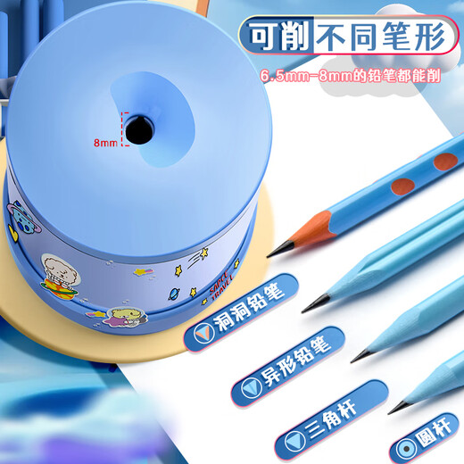 Er Jiagong Vollautomatischer Bleistiftschärfen -Maschine Elektrische Bleistiftschärfmaschine Spezielle Bleistift -Planing -Bleistift für Grundschüler Kinder Kindergarten Elektrische Text White Panda [826 Vollautomatisch] mit Aufklebern + Ladung