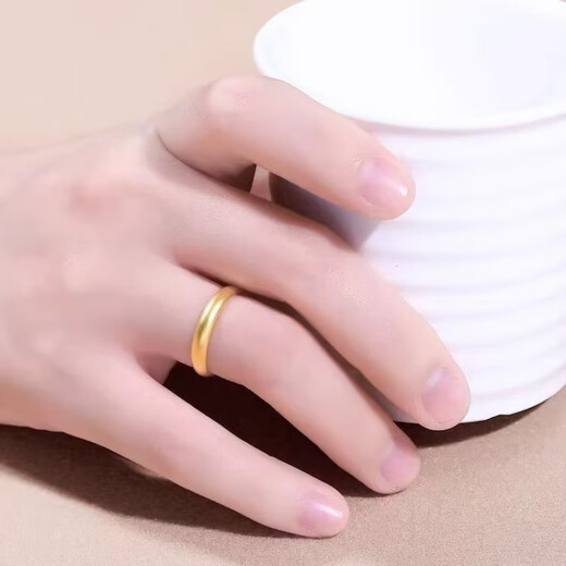 Taijufu pure gold covered with pure silver ancient ring frosted pure gold covered with silver gold ring classic live couple ring gift ancient method men's ring 4 grams gold 0.3 grams