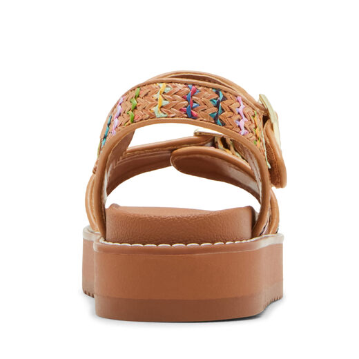 STEVE MADDEN Girls Gal Wedge Sandals Cognac Multicolor 13 Little Kid