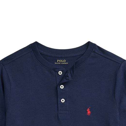 
Polo Ralph Lauren Boys Classic cotton jersey Henry shirt RL43151 410-Dark Blue L