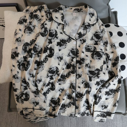 Rongxitu (Rongxitu) Koreanisch gestreifter Cartoon Cloud Cotton Pyjamas zweiteilige Set für Outdoor-Kleidung 826# vertikaler Dachshund Hund 175 l