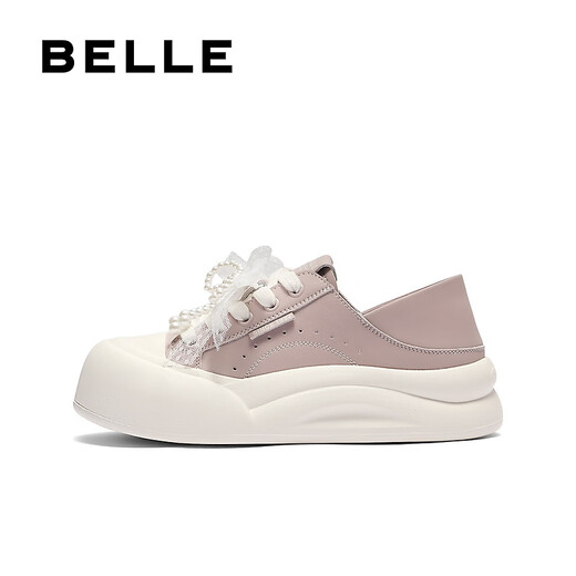 Belle (Belle) Chaussures de planche en deux pièces pour femmes 2025 Automne Nouveau arc mignon Saux décontractées et solées épaisses B2629cm5 violet 36 (230 mm)