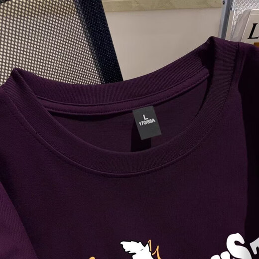 Foss Phil short-sleeved T-shirt for men's summer thin new American fashion brand loose design versatile couple's half-sleeved top MSL-C733 dark purple XL