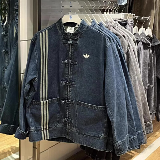 阿迪达斯 （adidas）蛇年新年款情侣新中式牛仔运动唐装外套JY8275JZ9928 蓝色JZ9928  XXS