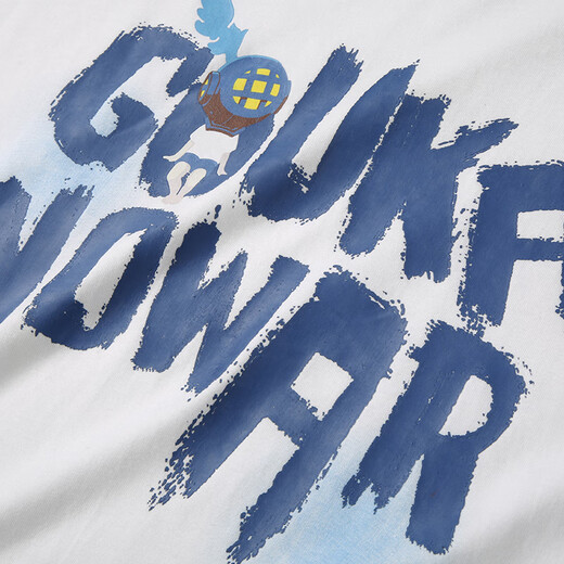 
Guyouka (GUUKA)/SANK co-branded white short-sleeved T-shirt for men's trendy brand Liu Yu same hip-hop pure cotton sports half-sleeved T loose white F3887 XS