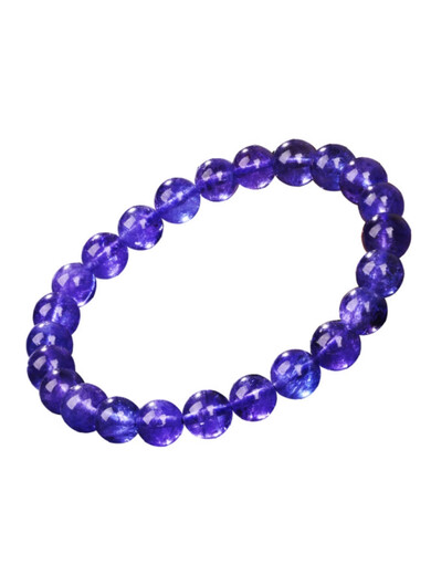Youshu Natural Tanzanite Bracelet Women's Tanzania Heart of the Ocean Purple Sapphire Crystal Gemstone Bracelet Ice Transparent Elegant Jewelry A20 Size 5.5mm