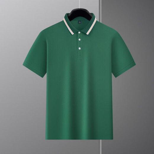 Skala Paul 2025 Sommer Neues Lappel kurzärärmig T-Shirt Herren-halbärmelige Business Casual T-Shirt Herren Kleidung Feste Farbe loser Bzjm679 Black M.
