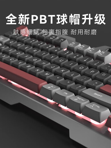 Razer computer universal boys' keyboard and mouse headphones three-piece set wired Internet bar desktop computer keyboard and mouse mechanical e-sports game special Dragon Year red single keyboard [knob version] + e-sports mouse