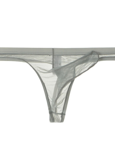Shop Box Gun Bullet getrennt Tanga Männer Mesh transparente Männer atmungsaktiv sexy Elefant Koffer Nackt Unterwäsche weiß XL
