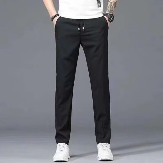 Pantalones casuales de primavera y verano para hombres ropa de trabajo directo y suelto de trabajo directo y delgada ropa de trabajo joven y suelta Q136 Dark Grey 3xl [sugerido 140-155 Jin [Jin iguala 0.5 kg]]]
