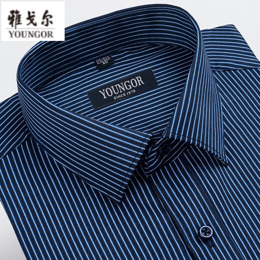 
CEO Yageol Long Sleeve Shirt Men's 2025 New Pure Cotton No-Iron Middle-aged Casual High-end Professional Shirt 6623 38 (Suggested 100-115Jin [Jin equals 0.5 kg])