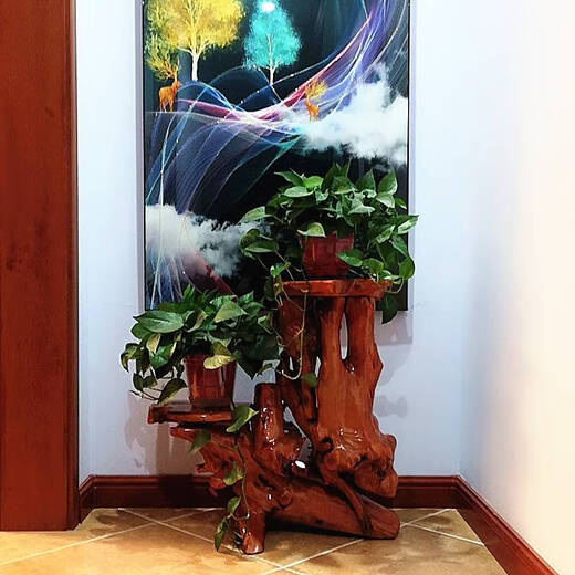 
Yonghuan Log Root Carved Floor Tree Root Natural Ornament Living Room Multi-layer Bonsai Floor Fish Tank Solid Wood Base Balcony 16852