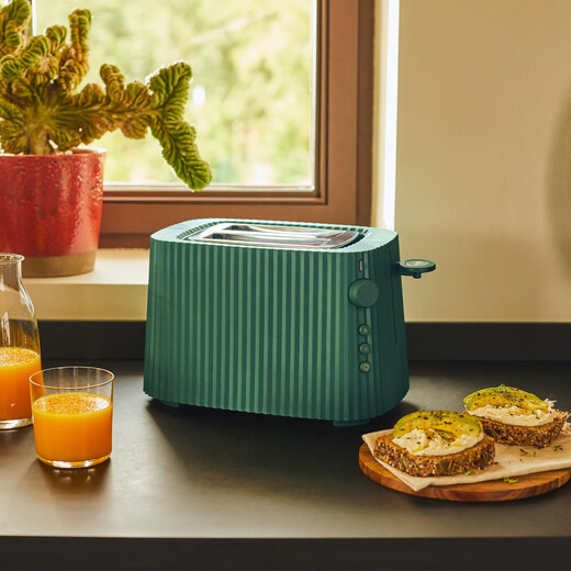 ALESSI Toaster Home Breakfast Machine Sandwich Toaster Bagel Toaster Plisse Pleated Series Green