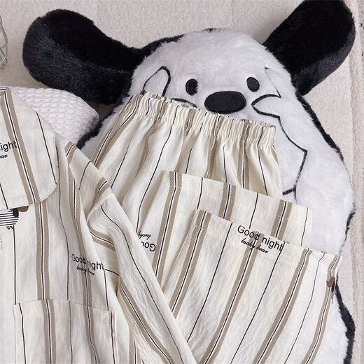 Rongxitu (Rongxitu) Koreanisch gestreifter Cartoon Cloud Cotton Pyjamas zweiteilige Set für Outdoor-Kleidung 826# vertikaler Dachshund Hund 175 l