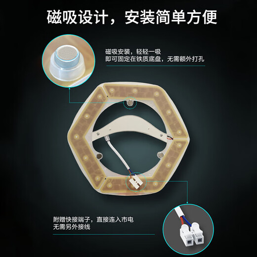 Philips (PHILIPS) LED living room and bedroom ceiling lamp wick 20w white light 6500k hexagonal magnetic modification replacement light source lamp panel module 1 pack