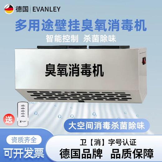 EVANLEY wall-mounted ozone generator industrial commercial school laboratory food factory packaging workshop disinfection machine garbage room purification air deodorization disinfection sterilization ozone machine 5g/h (50 square meters) remote control timing durable model