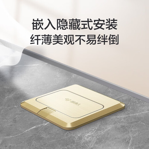 公牛（BULL）地插座隐藏式 全铜防水 七孔阻尼式弹起多孔二三七孔插地板地面 地插