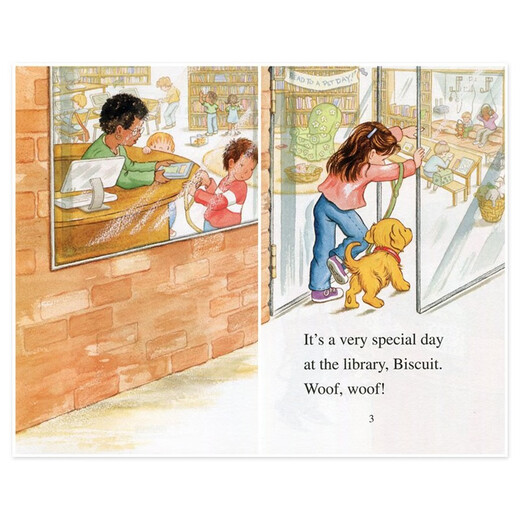 
Biscuit Loves the Library Imported original English picture books Primary school teaching aids
