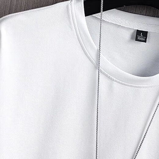 Summer short-sleeved T-shirt men's suit casual sports running shorts TZ359 suit white 3XL