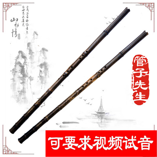 管子先生特制九节紫竹洞箫精品八孔六孔GAFE调精品演奏萧乐器 6孔F素箫
