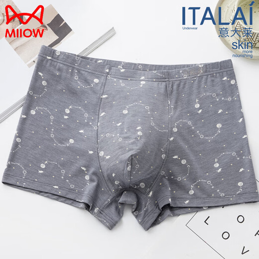 Catman (Miiow) Italian Men's Wears Modal Mid-Wists Boxer Silkworm. Silk Boxer Boxer Young Boy Shorts Yalan A4882# Silkworm Core Series 2xl