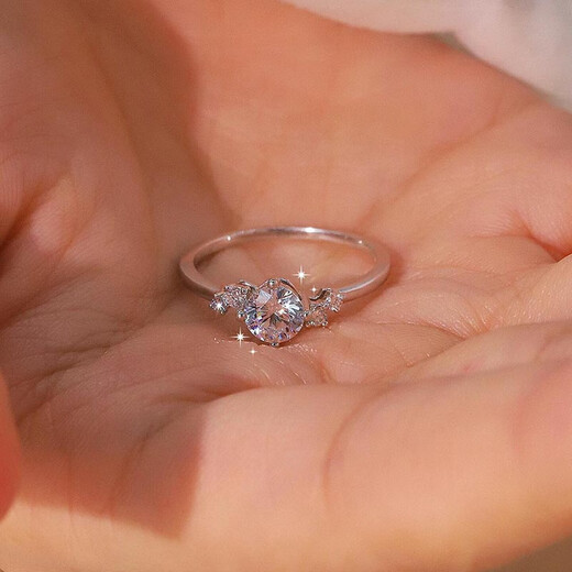 MZMZ platinum ring for women PT950, begging for engagement, fashionable diamond ring, Valentine's Day birthday gift for girlfriend and wife, local warehouse/next day delivery - light luxury Xiaoxinghe live diamond ring for women, hot product