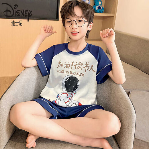 迪士尼（Disney）儿童睡衣男孩纯棉夏季薄款短袖男童夏装家居服中大童青少年空调服 K6630#叮当猫【纯棉】 170 16码【建议身高135-145cm】
