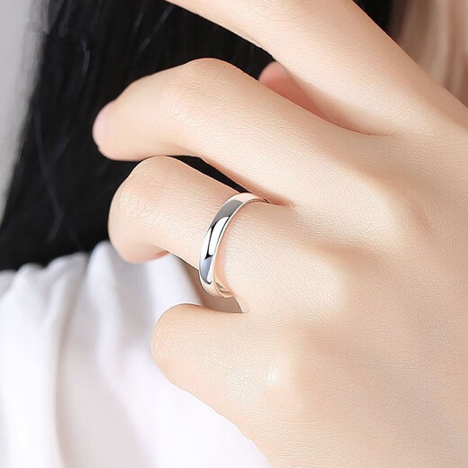 Oah New 999 Foot Silver Ring Couple Ring Men and Women Sterling Silver Silver Ring Gift New Year Gift est disponible Lao Fengxiang même zy9983 [Men's's Foot Silver Ring / Gift Certificate Lao Fengxiang même 8,88 grammes [Solide de mise à niveau] Un jour de vente