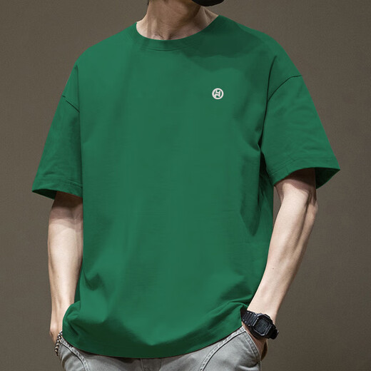 Pierre Cardin Trendy T-shirt à manches courtes américain pour hommes en été pur coton rond coud polyvalent 2025 Nouveau style blanc-1365 Coton à manches courtes [recommandé 80-110jin [Jin est égal à 0,5 kg]]]