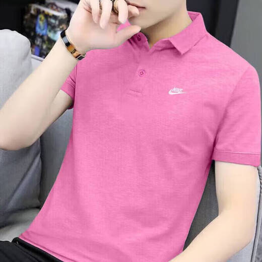 耐克（NIKE）官方舰店短袖男装 夏夏新款运动服时尚透气POLO衫翻领T恤衫 FN3895-675/粉色刺绣小标 XL